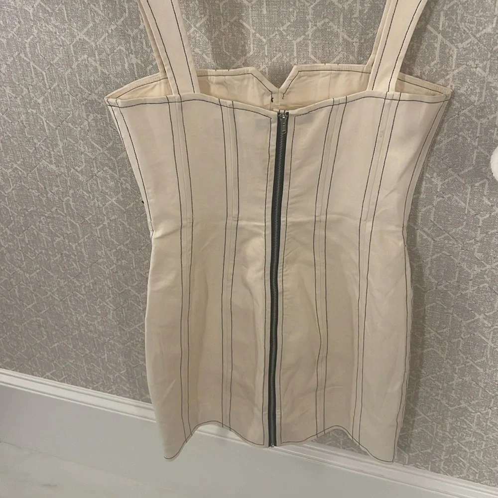 ASOS designs cream dress with black stitching size 4